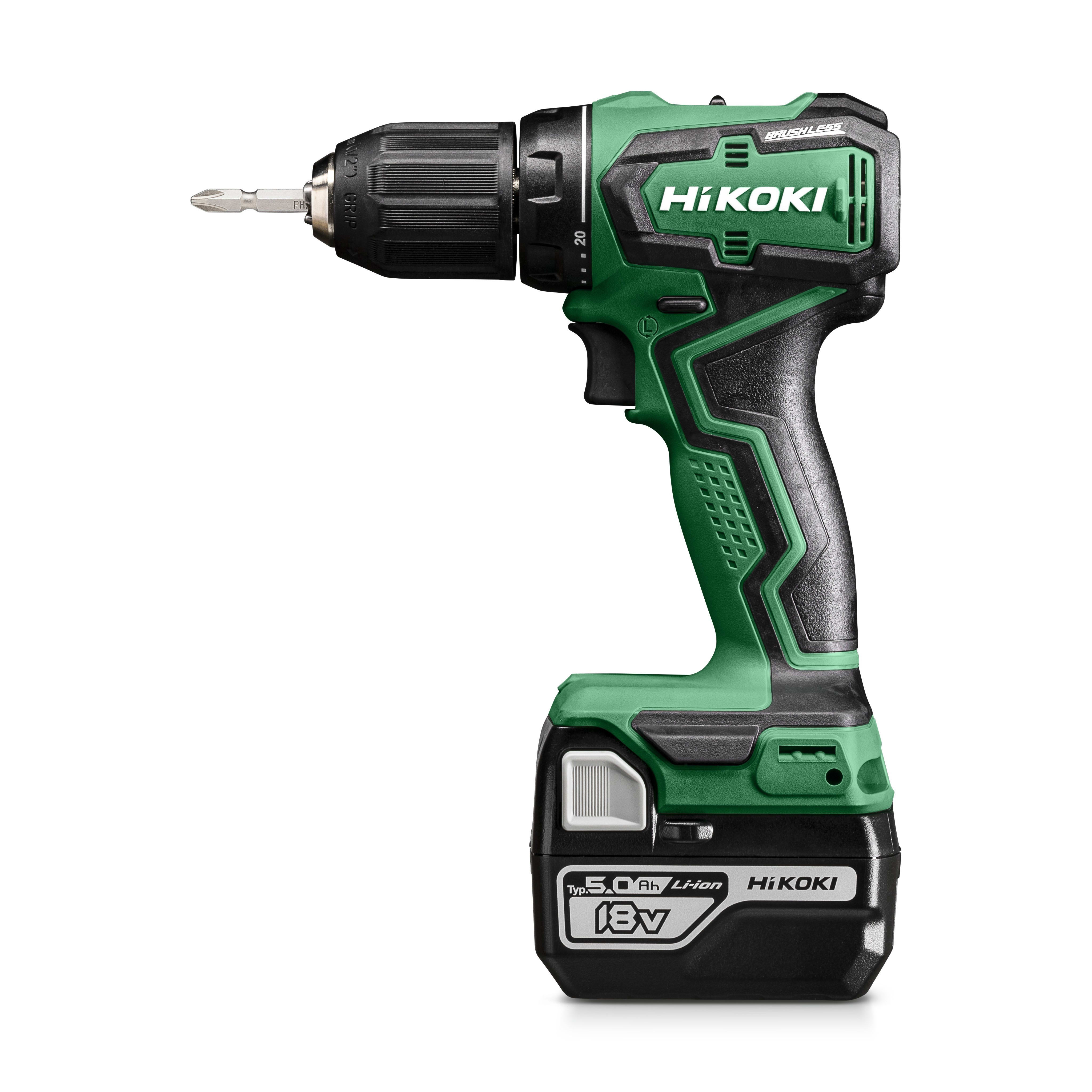 Hikoki Power Tools - Perceuse visseuse 55Nm 18V 5Ah Compacte et légère, Brushless, HitCase, 1,37kg,