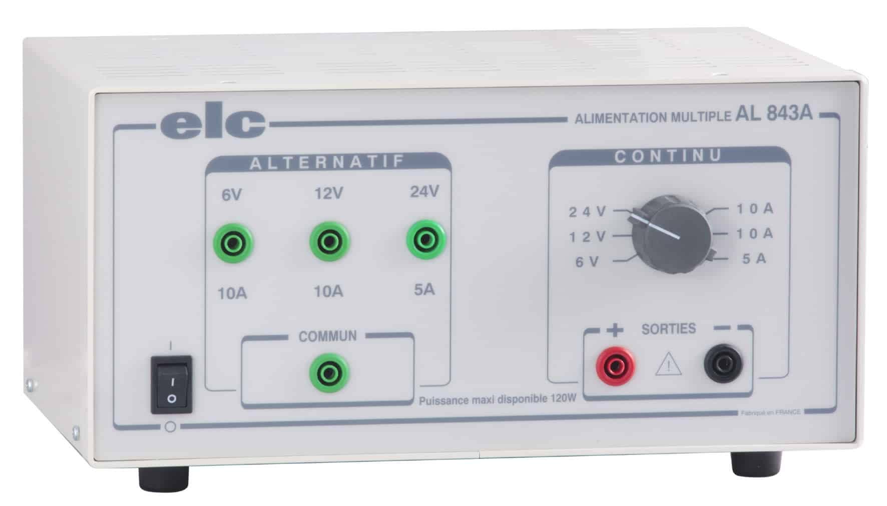 ELC - Alimentation 6 ou 12V 10A et 24V 5A cc ca