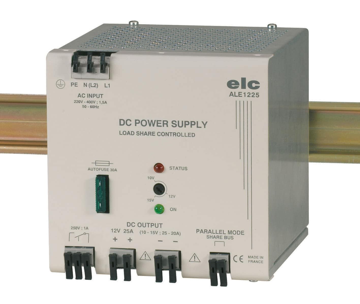 ELC - Alimentation rail DIN stabilisee 12V 25A (ajustable 10 15V)