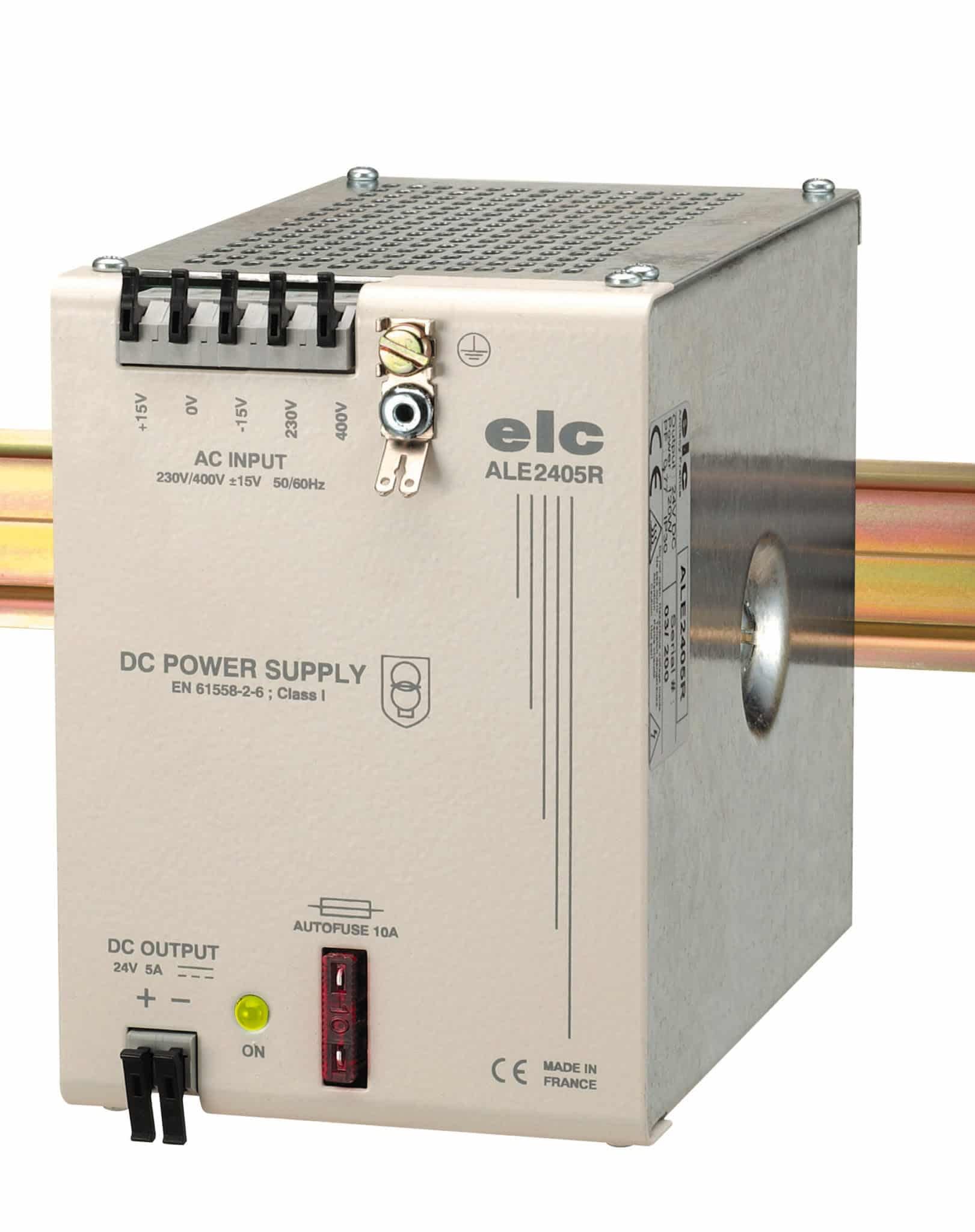 ELC - Alimentation redressee filtree 24V 5A - primaire 230-400V fixation DIN