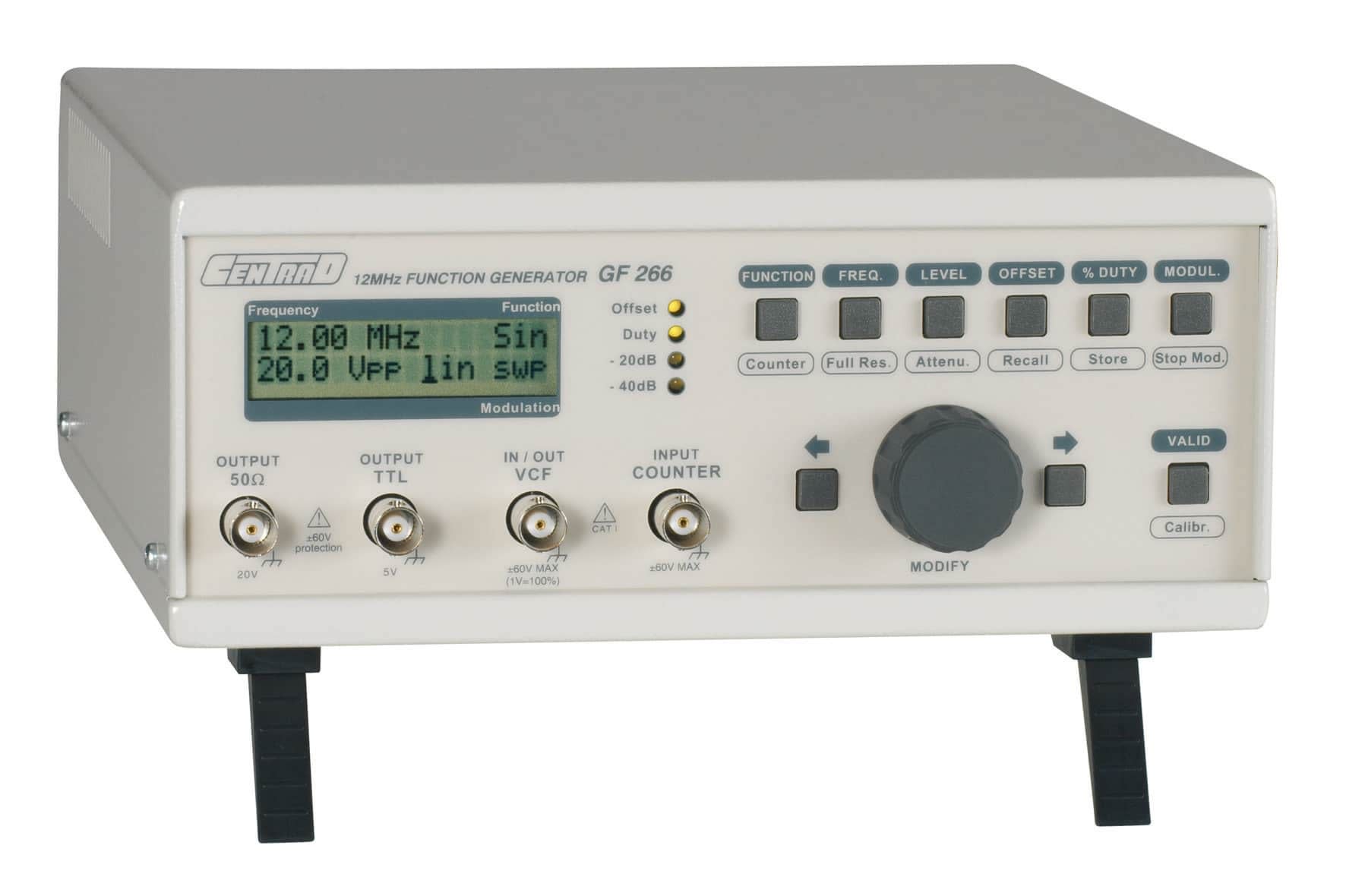 ELC - Gener freq. 11µhz a12Mhz, USB LAN en option, RS232 et labView standard, protege