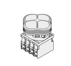 Pizzato - Produit complet avec bouton-poussoir double, adaptateur de fixation et contacts