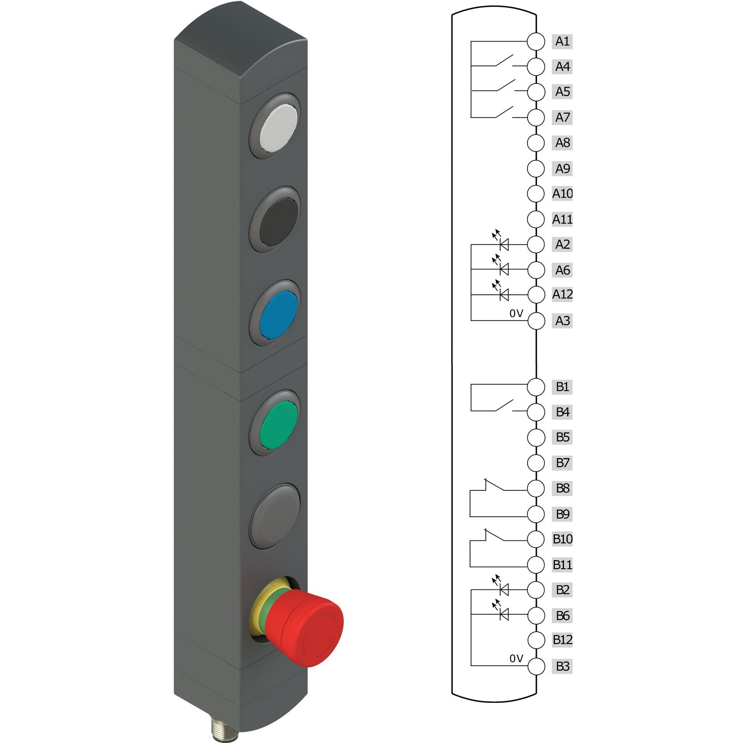 Pizzato - Boîtiers de commande série BN avec 6 dispositifs