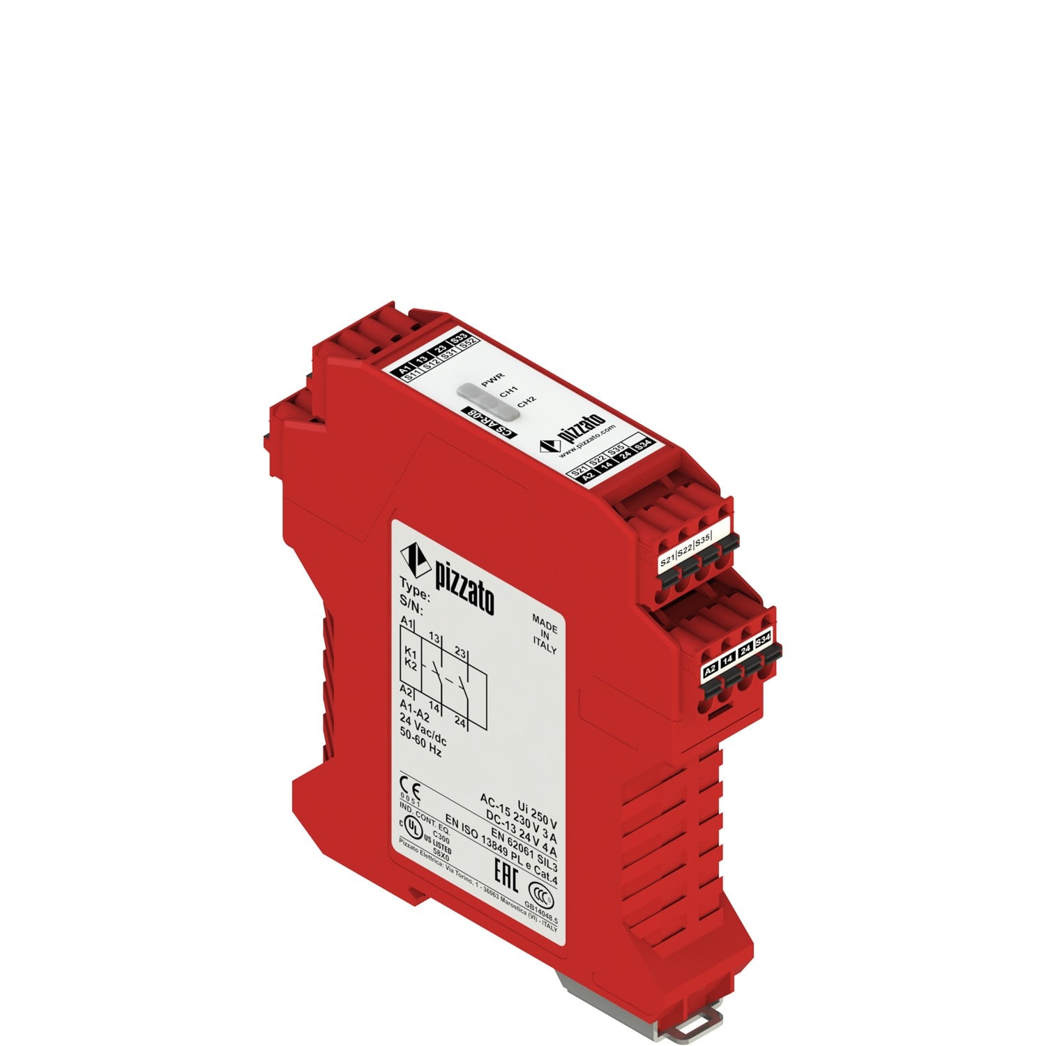 Pizzato - Module de sécurité 2NO, catégorie 4
