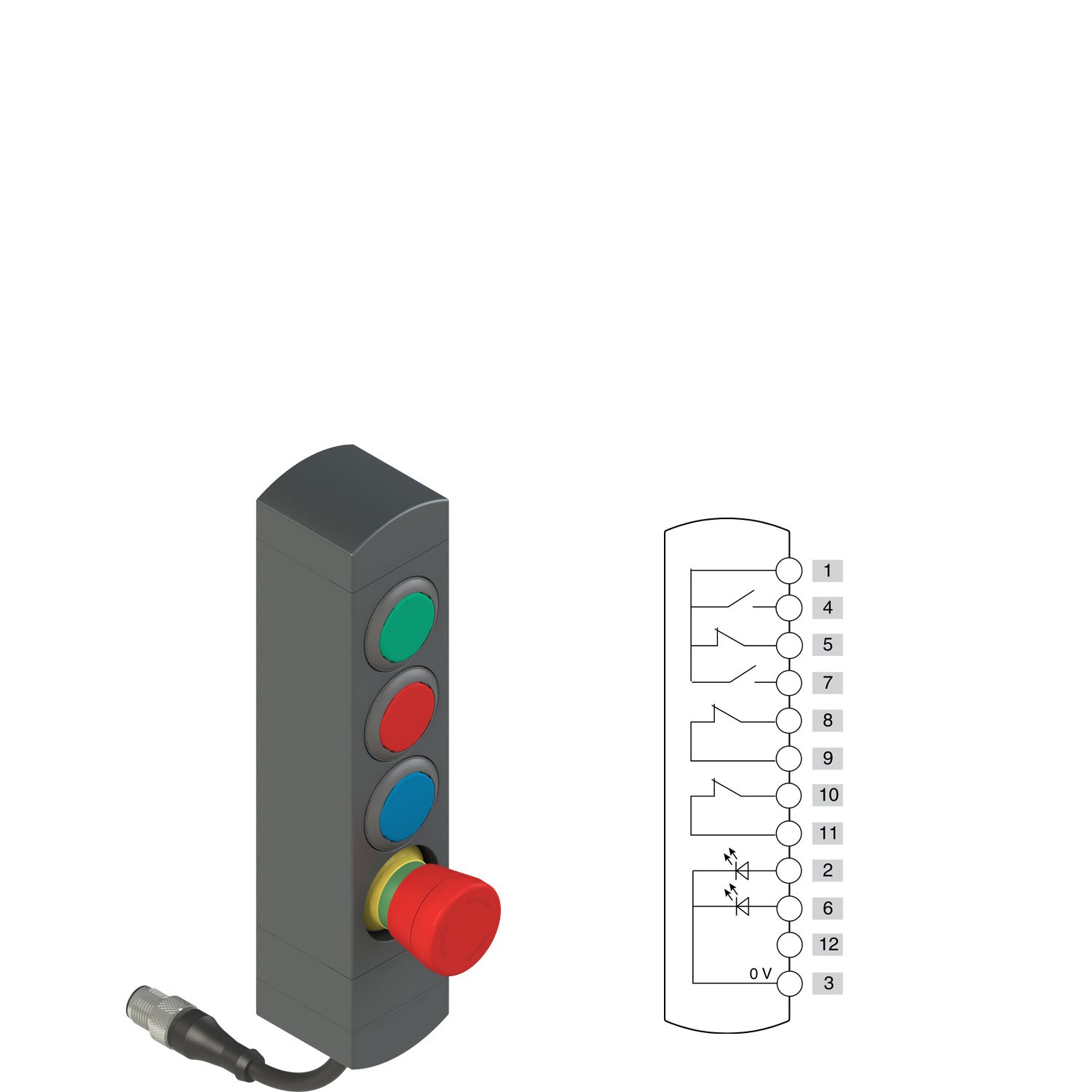 Pizzato - Boîtiers de commande série BN avec 4 dispositifs