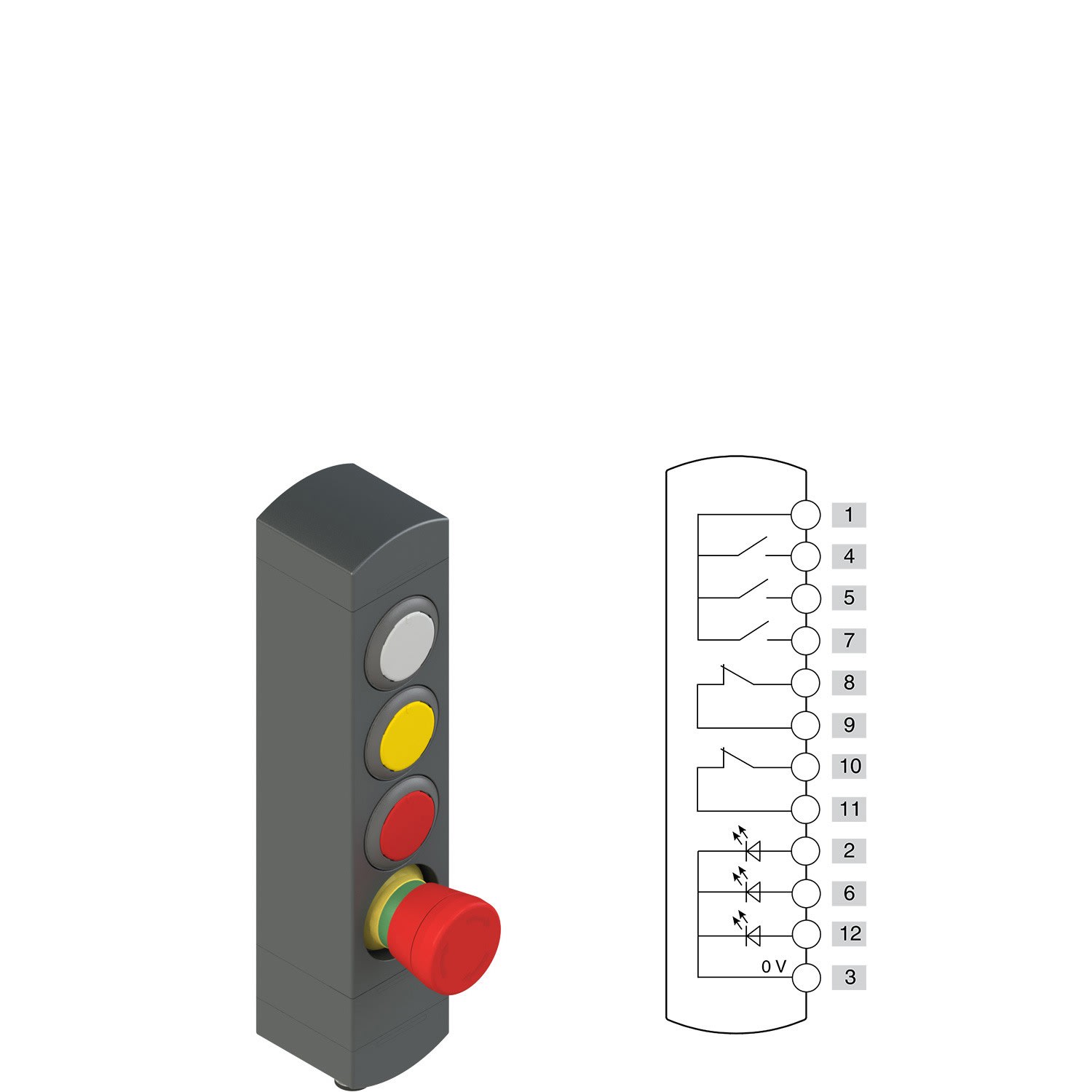 Pizzato - Boîtiers de commande série BN avec 4 dispositifs