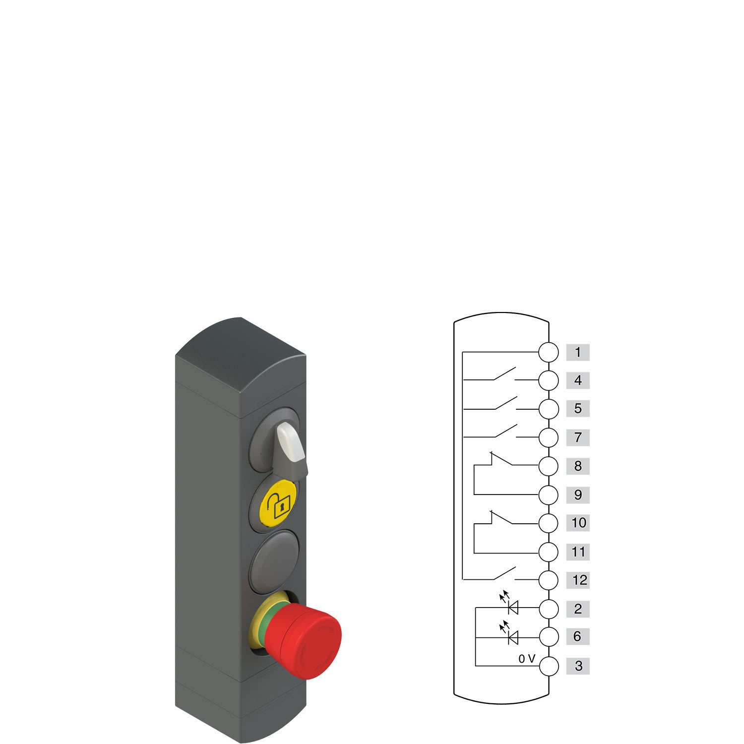 Pizzato - Boîtiers de commande série BN avec 4 dispositifs