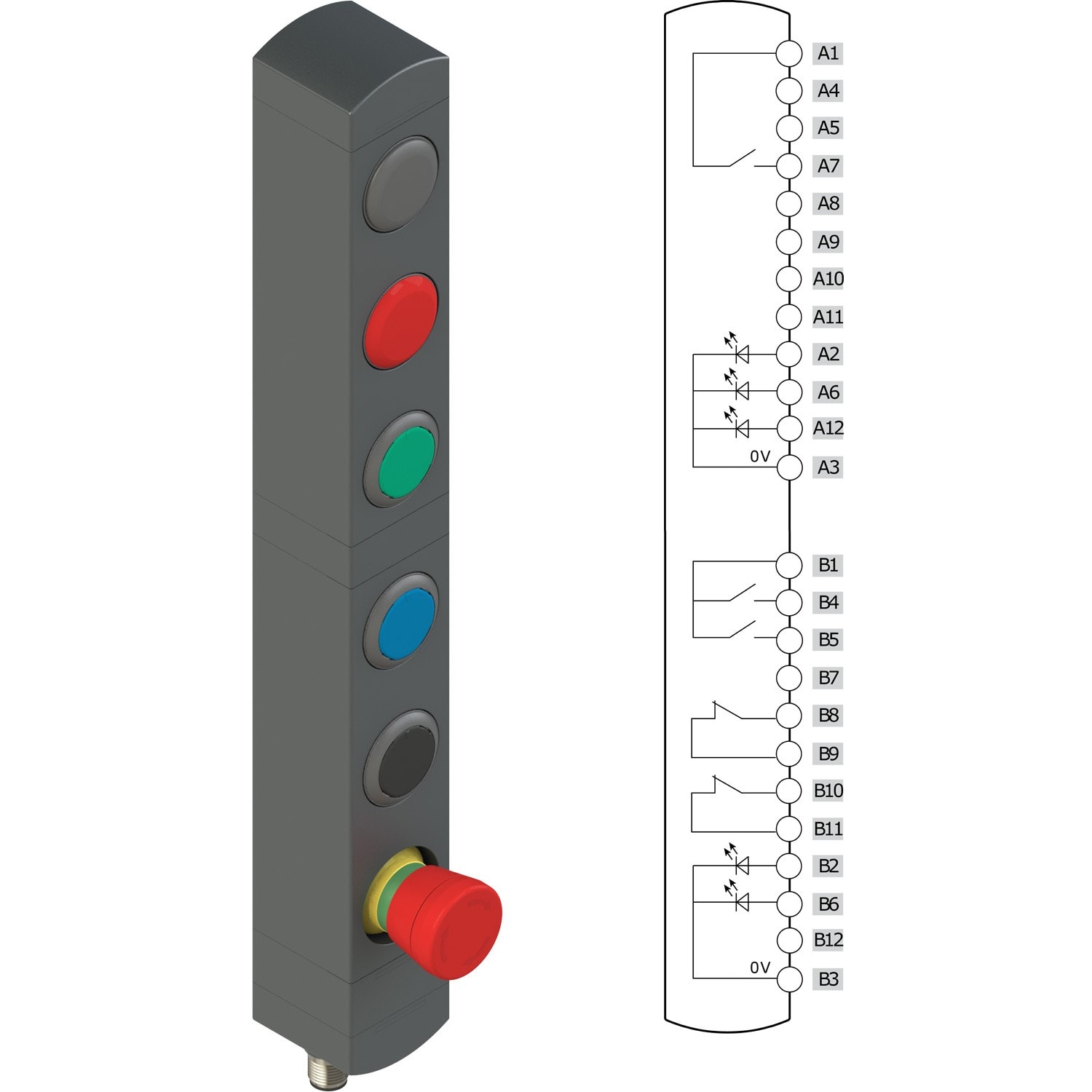 Pizzato - Boîtiers de commande série BN avec 6 dispositifs