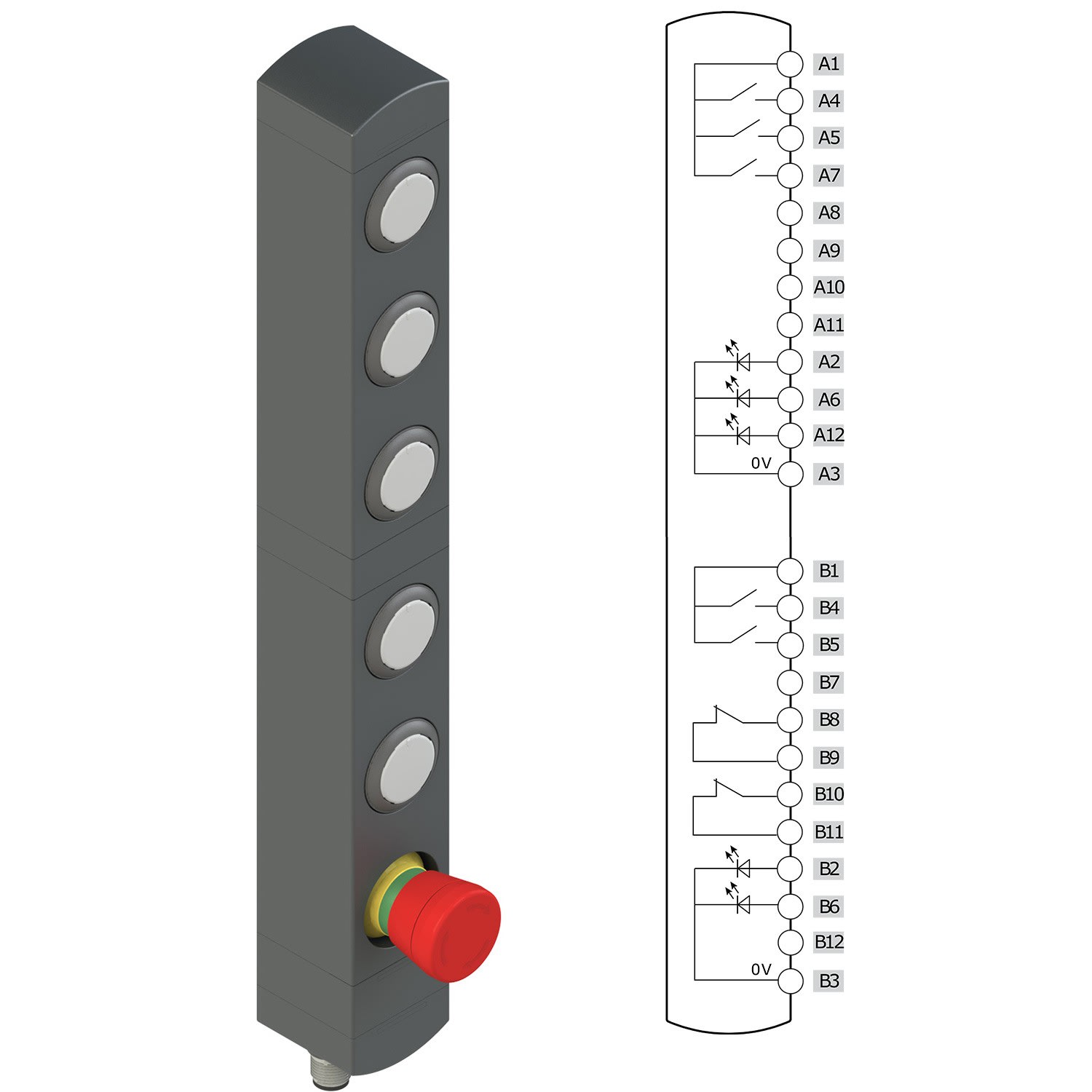 Pizzato - Boîtiers de commande série BN avec 6 dispositifs