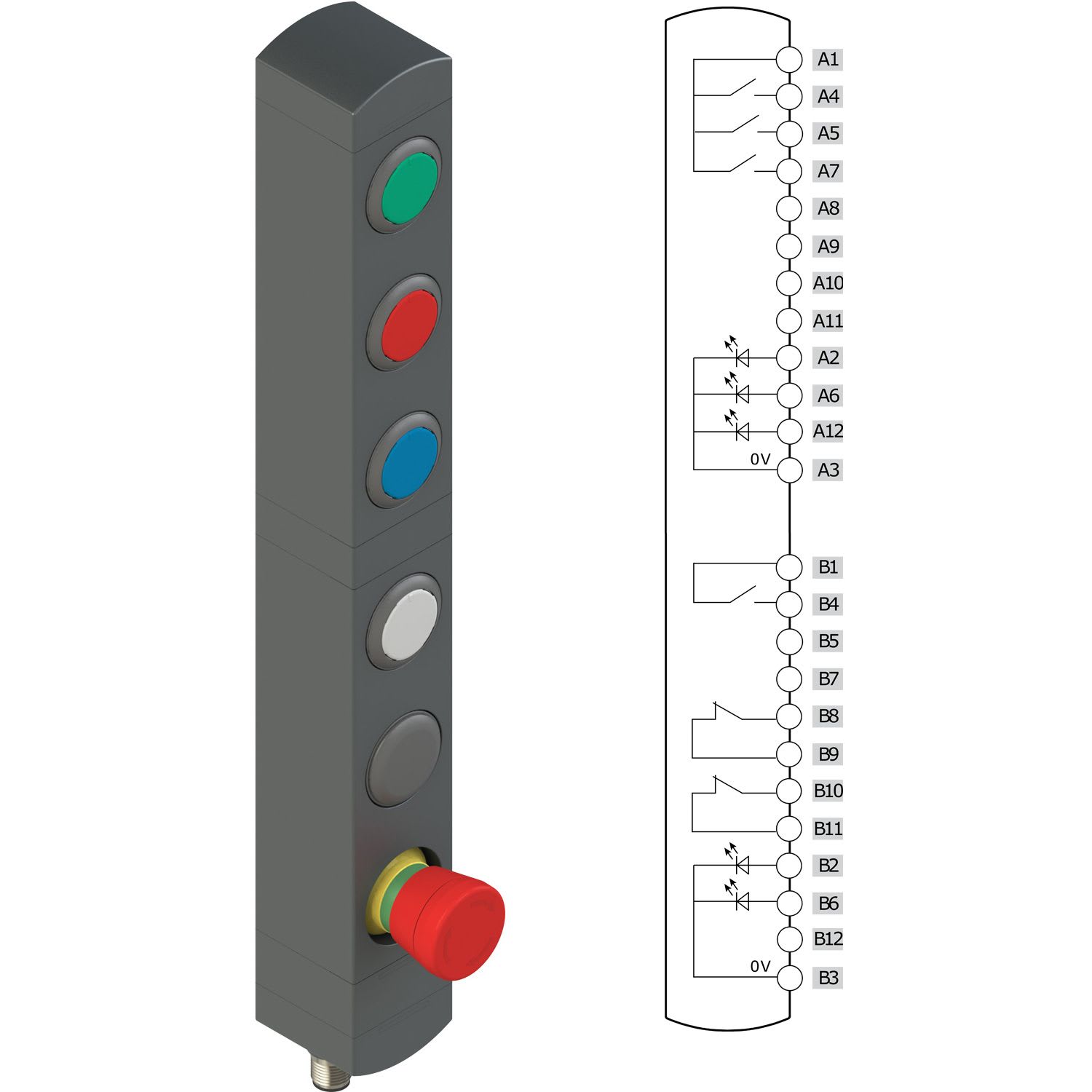 Pizzato - Boîtiers de commande série BN avec 6 dispositifs