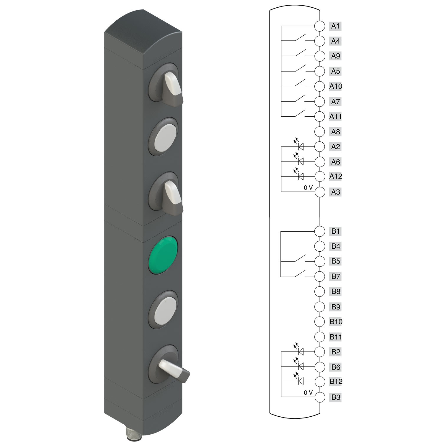 Pizzato - Boîtiers de commande série BN avec 6 dispositifs