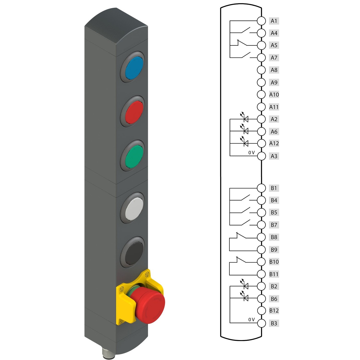 Pizzato - Boîtiers de commande série BN avec 6 dispositifs