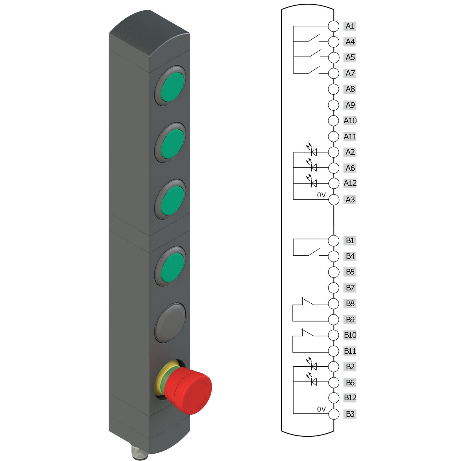 Pizzato - Boîtiers de commande série BN avec 6 dispositifs