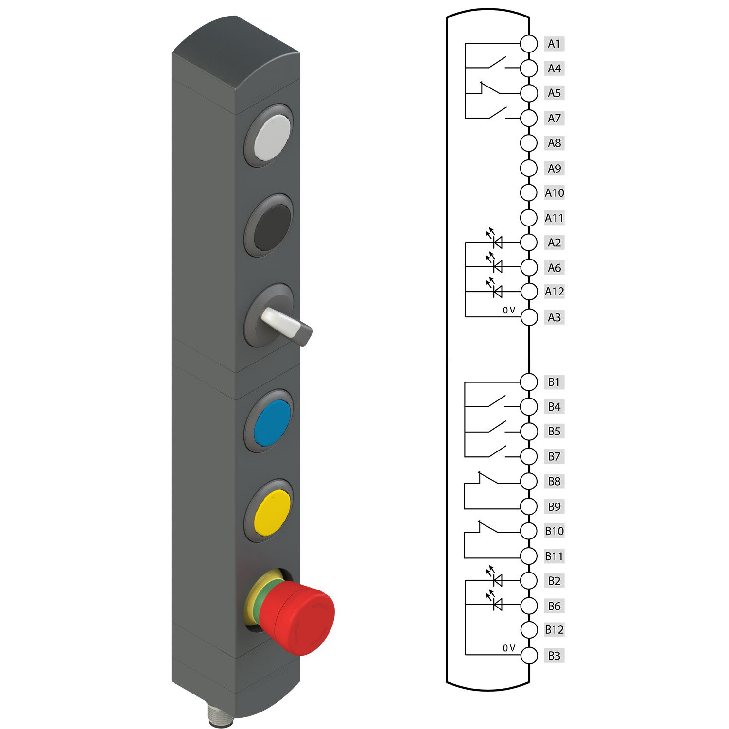 Pizzato - Boîtiers de commande série BN avec 6 dispositifs