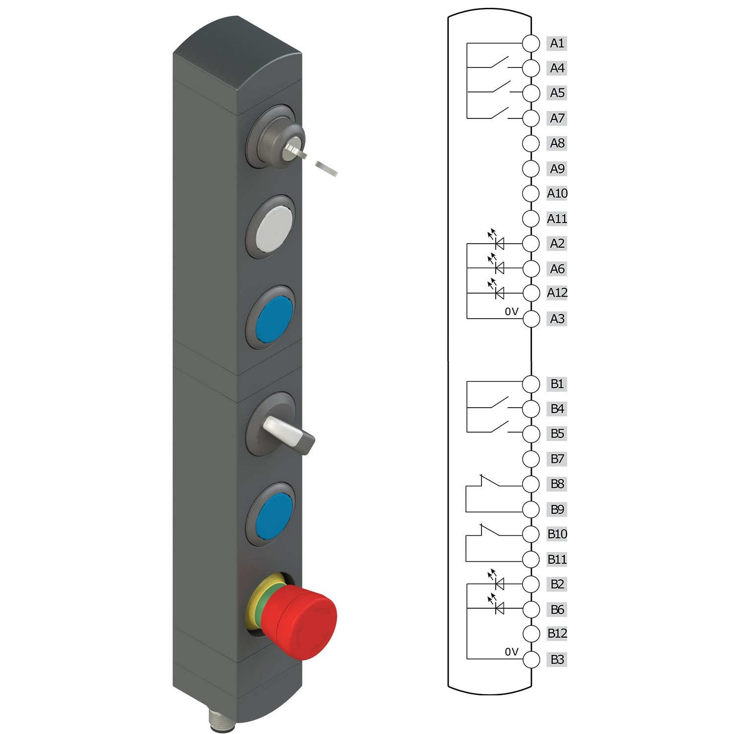 Pizzato - Boîtiers de commande série BN avec 6 dispositifs