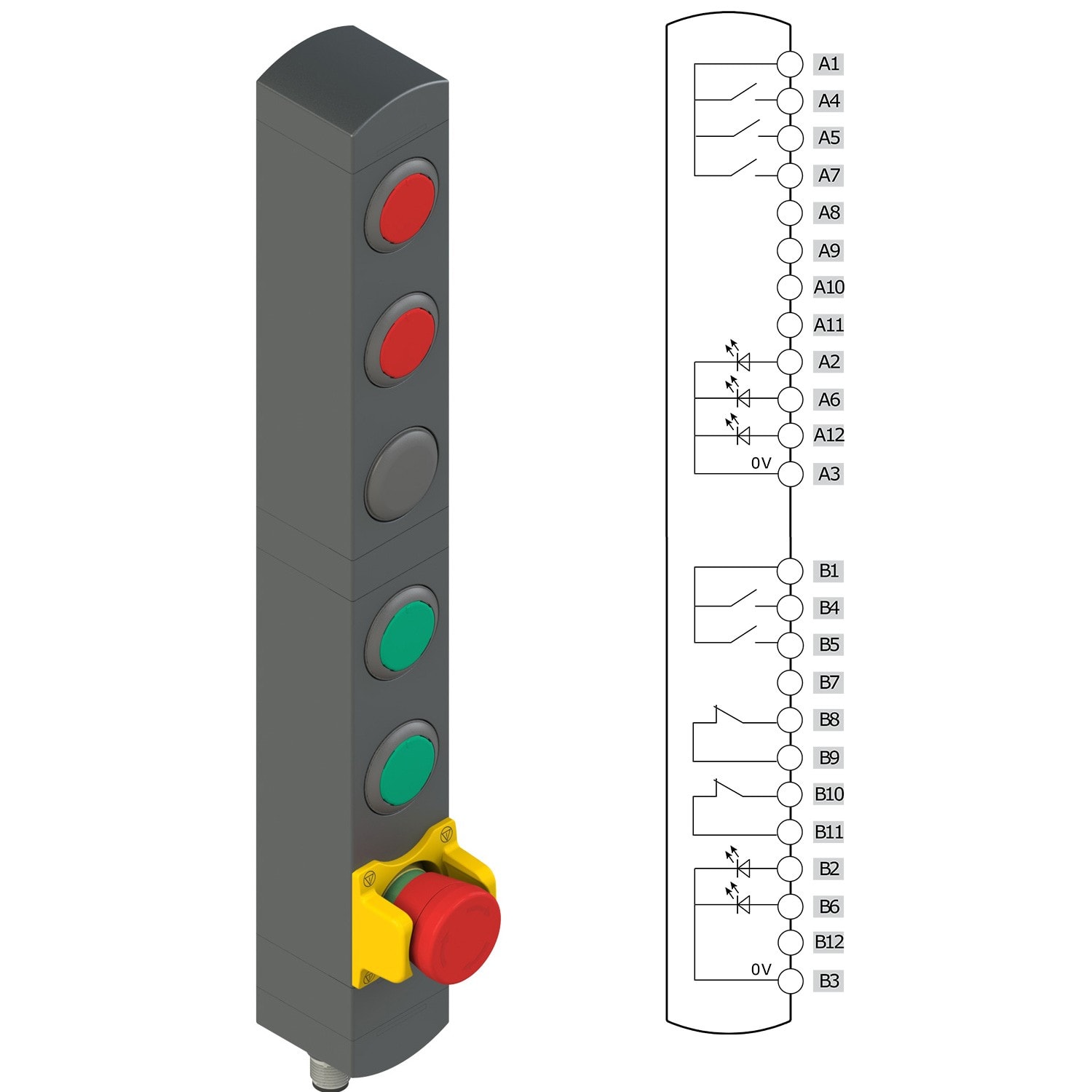 Pizzato - Boîtiers de commande série BN avec 6 dispositifs