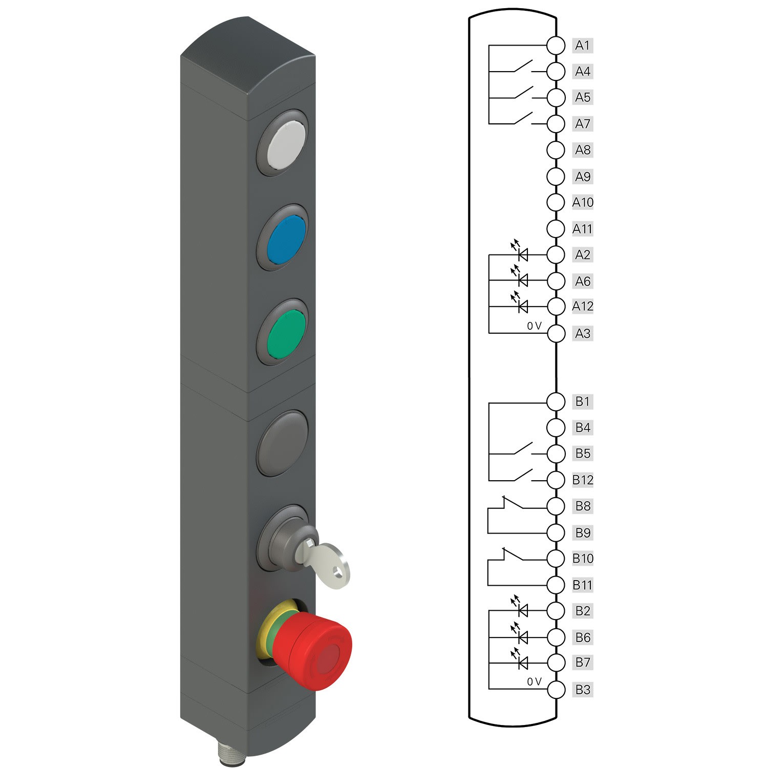 Pizzato - Boîtiers de commande série BN avec 6 dispositifs