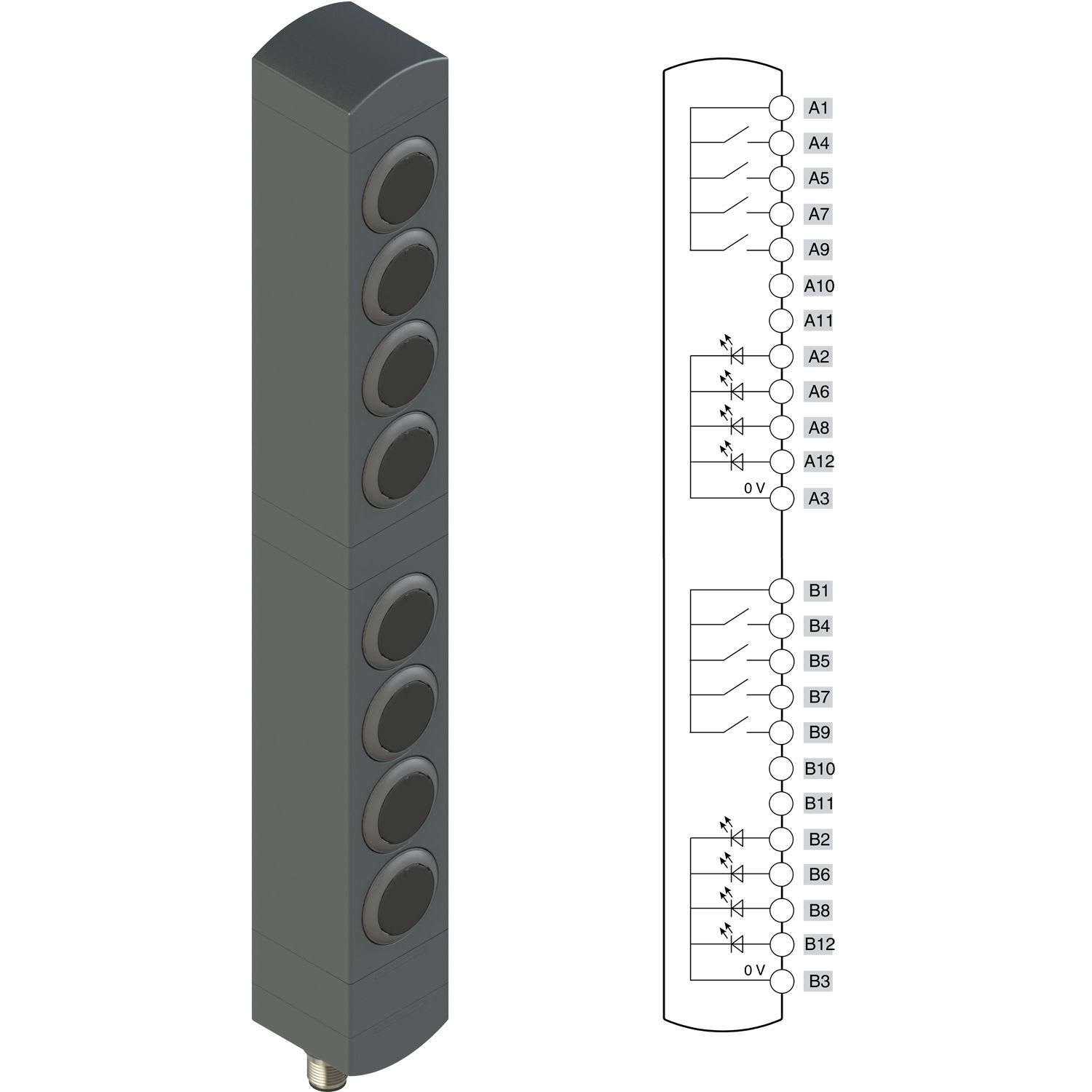 Pizzato - Boîtiers de commande série BN avec 8 dispositifs