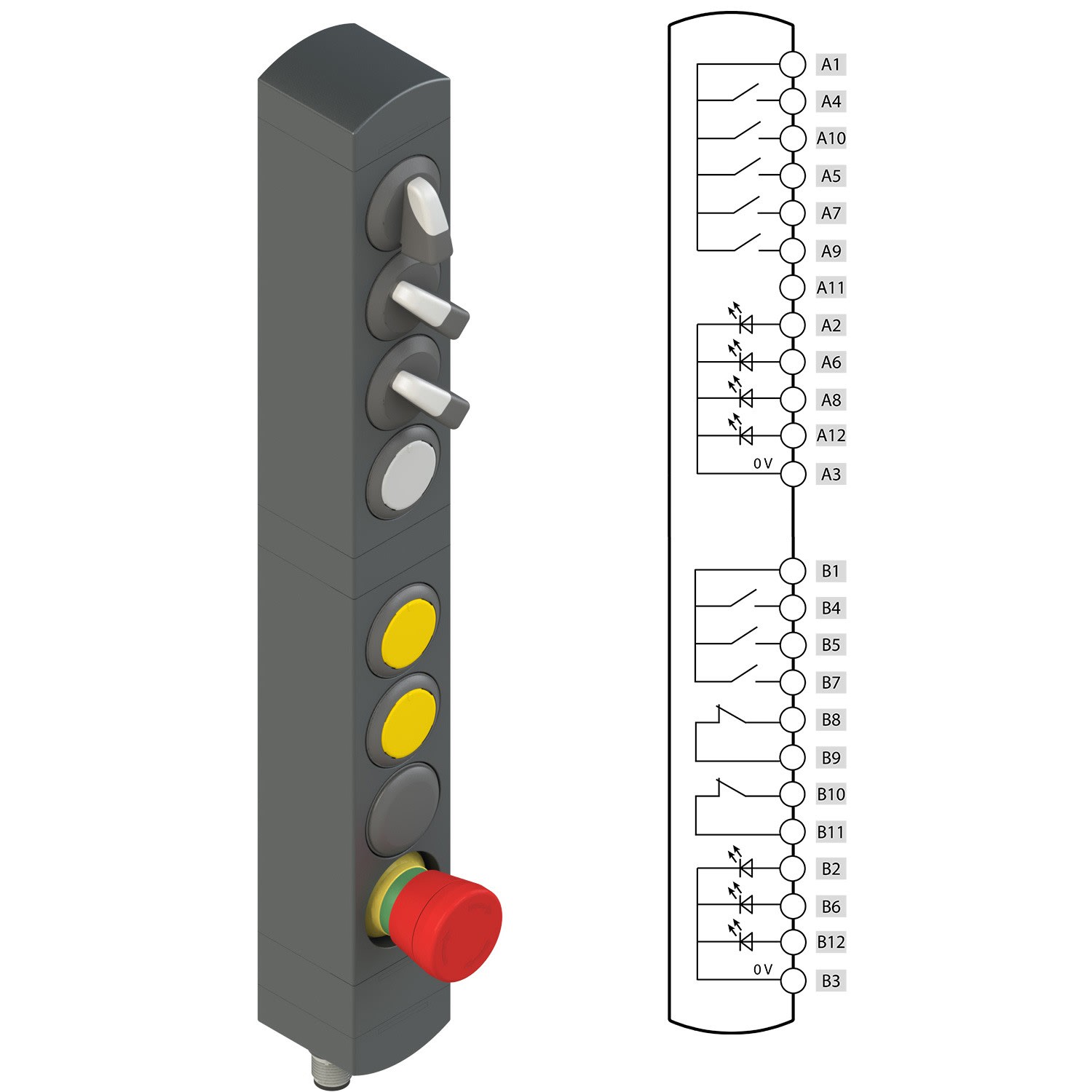 Pizzato - Boîtiers de commande série BN avec 8 dispositifs
