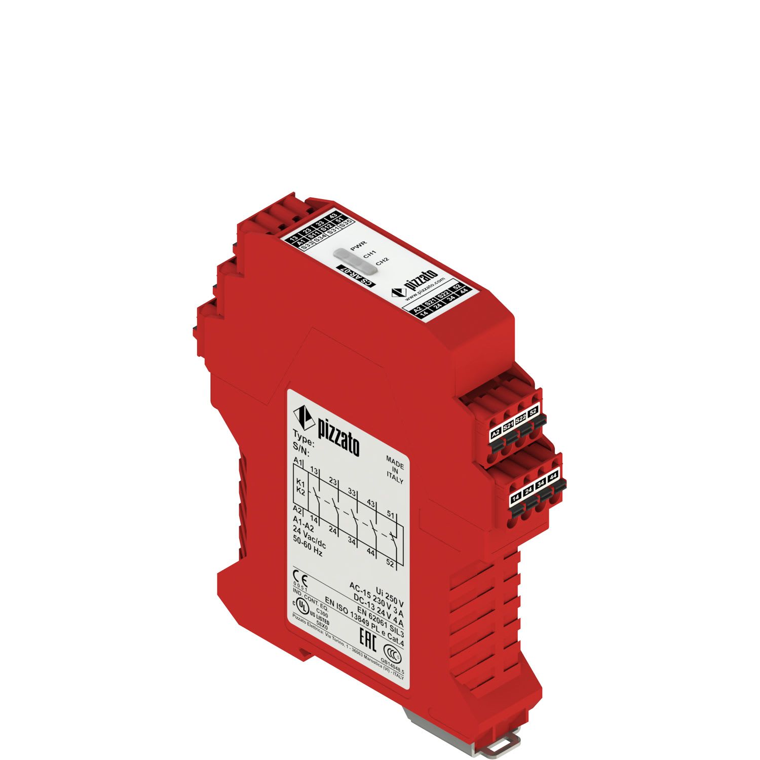 Pizzato - Module de sécurité 4NO+1NC, catégorie 4