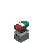 Pizzato - Produit complet avec bouton-poussoir double, adaptateur de fixation et contacts