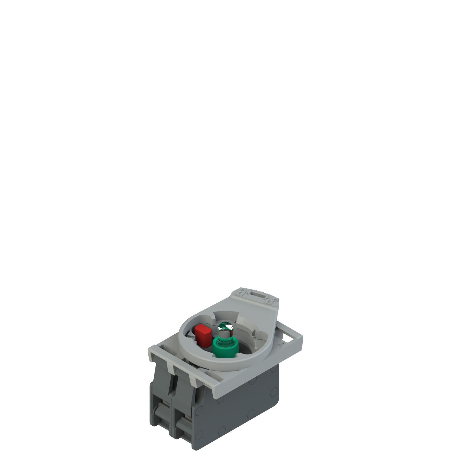 Pizzato - Produit complet avec bloc à DEL vert+bloc de contact 1NC+adaptateur de fixation
