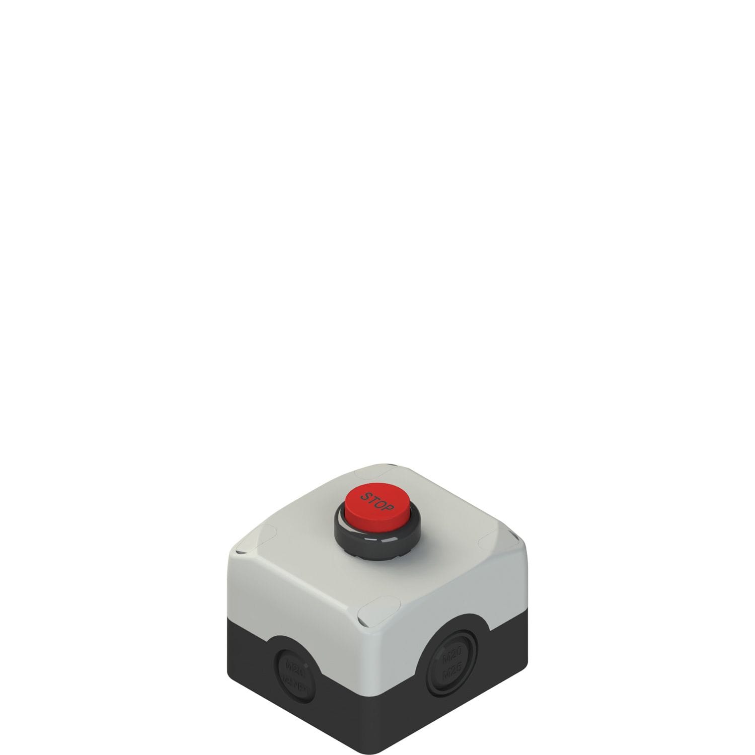 Pizzato - Produit complet avec boîte, bouton-poussoir dépassant et contacts