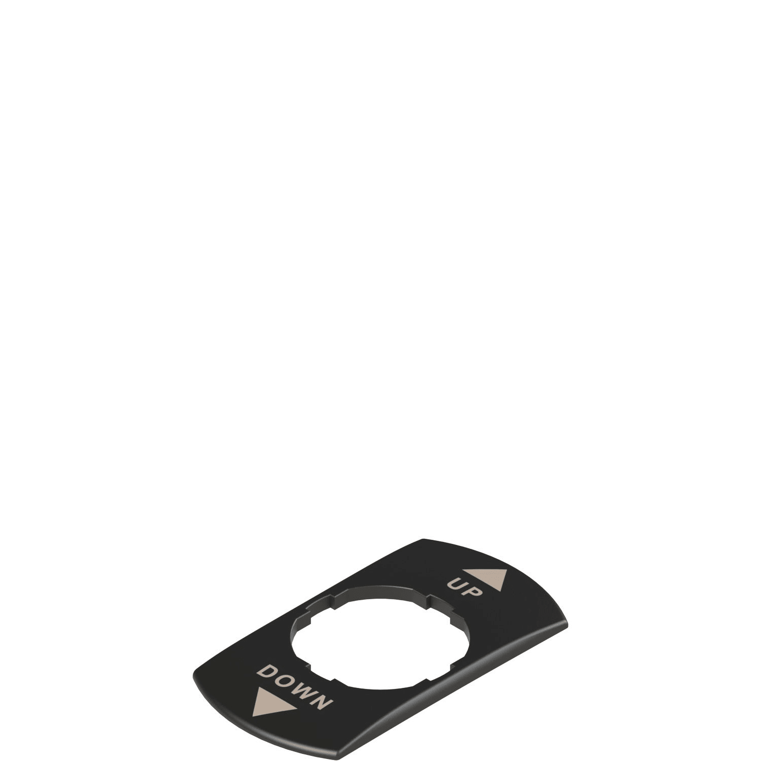 Pizzato - Plaque avec trou façonné, rectangulaire, noire 30x60 mm, inscription « UP, DOWN