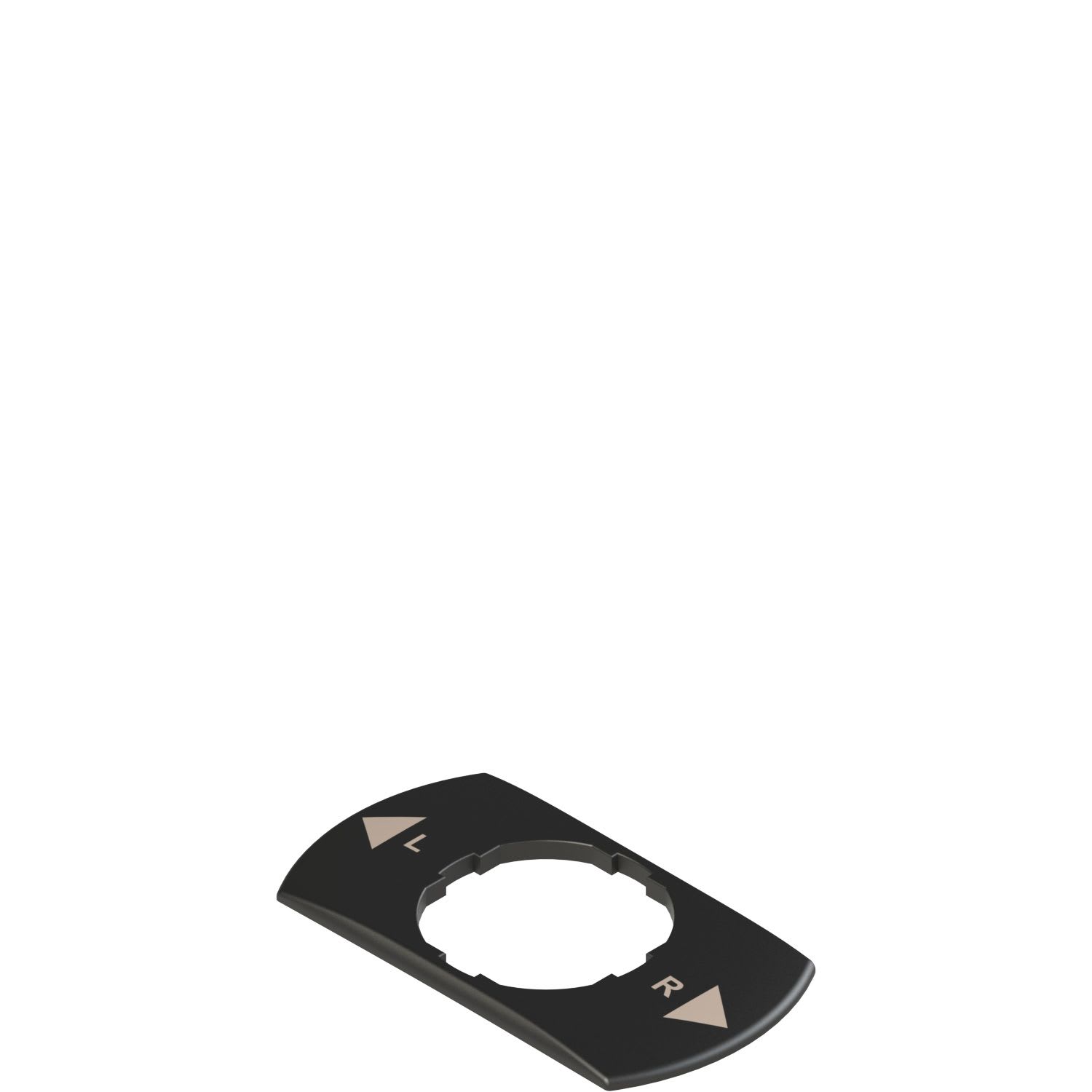 Pizzato - Plaque avec trou façonné, rectangulaire, noire 30x60 mm, inscription « R, L »