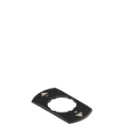 Pizzato - Plaque avec trou façonné, rectangulaire, noire 30x60 mm, inscription « R, L »