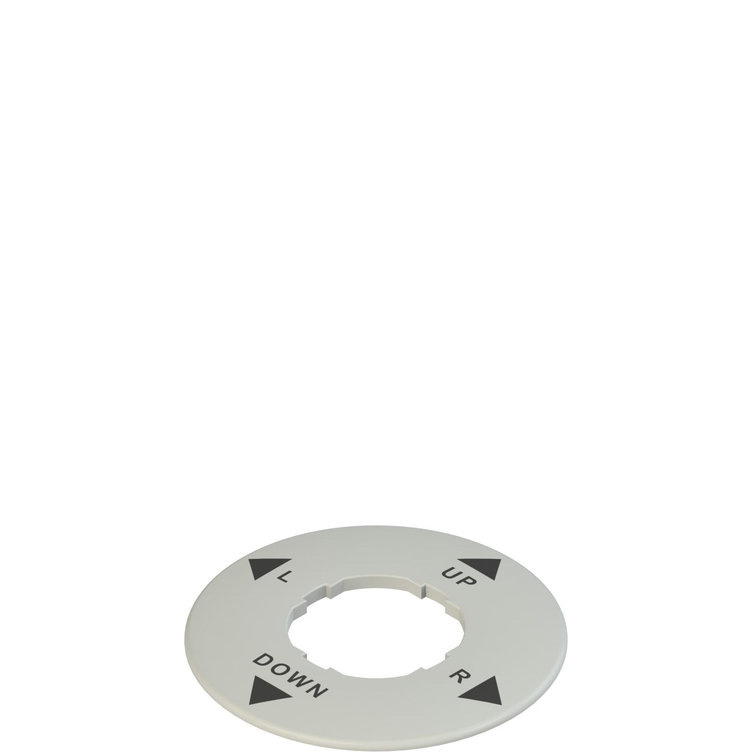 Pizzato - Plaque avec trou façonné, circulaire, grise Ø 60 mm, inscription"UP, R, DOWN, L"