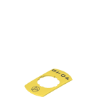 Pizzato - Plaque rectangulaire avec trou façonné, 30x60mm, inscription « STOP »