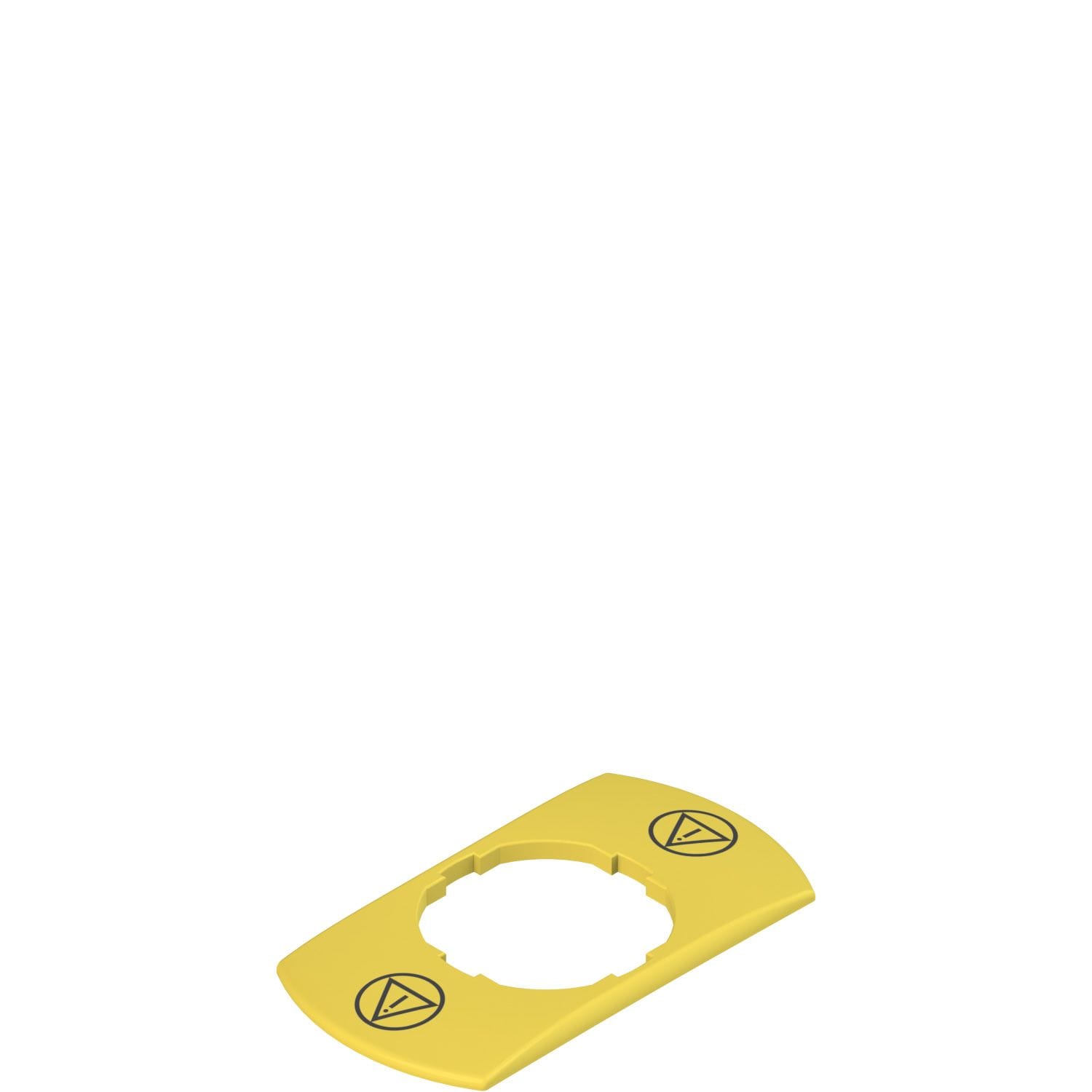 Pizzato - Plaquette avec trou façonné, rectangulaire jaune 30x60 mm, conforme ISO 13850