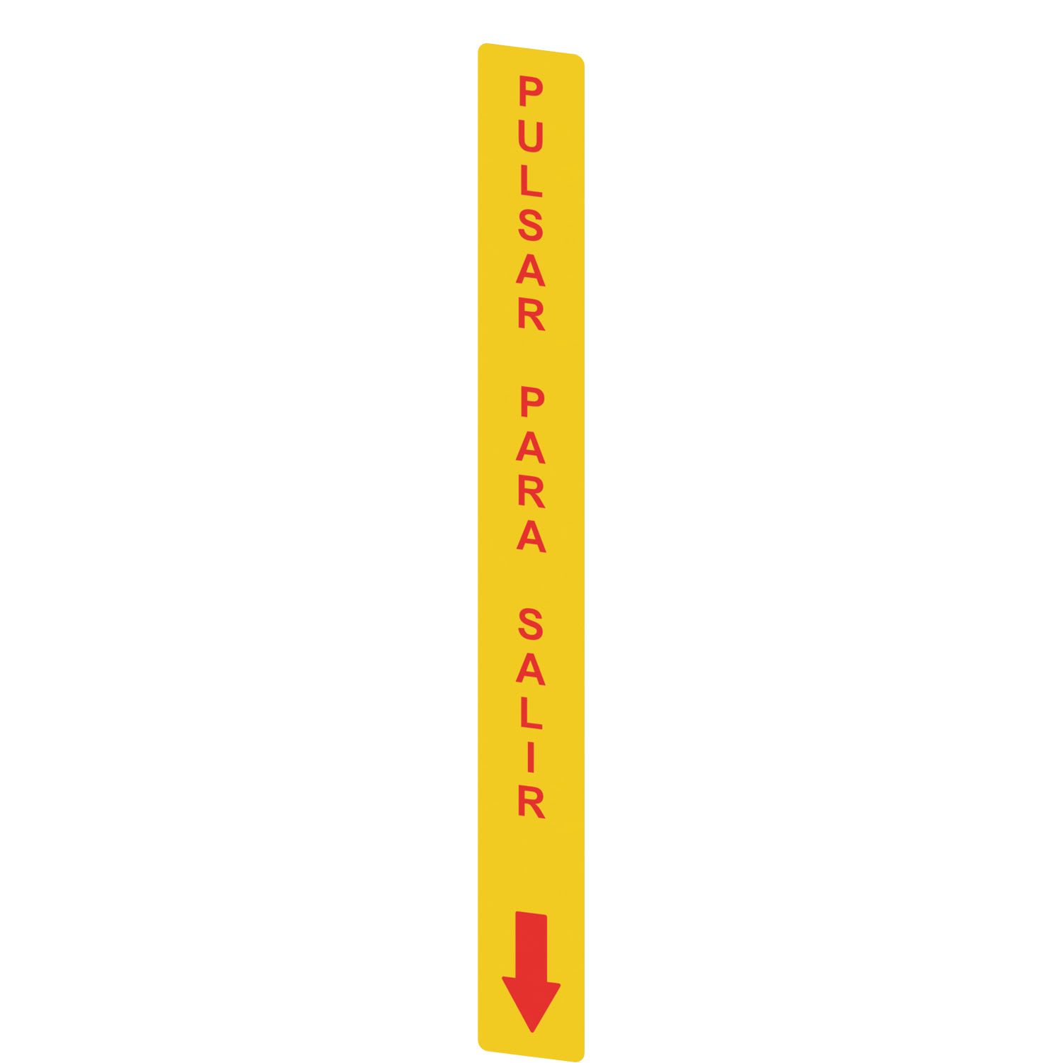 Pizzato - Adhésif jaune,rectangulaire 300x32mm,inscription rouge "PULSAR PARA SALIR"