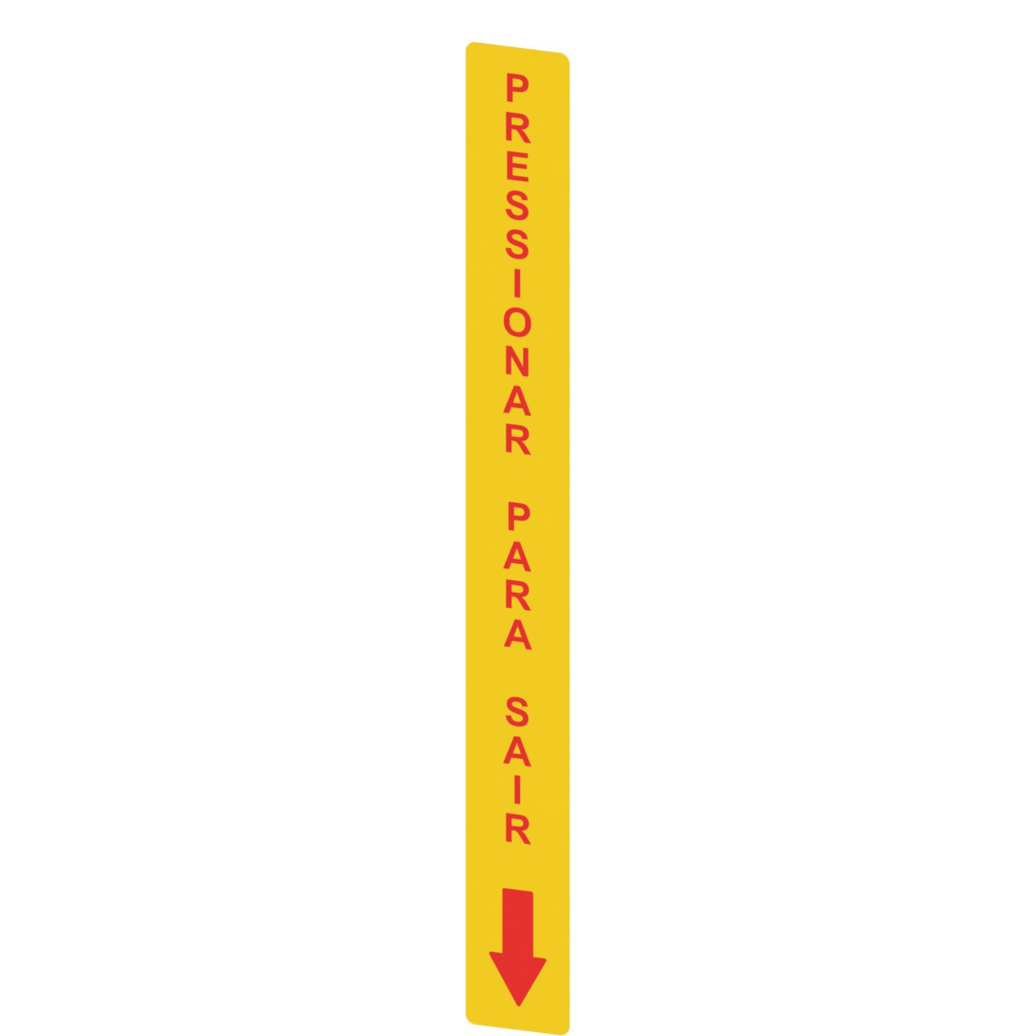 Pizzato - Adhésif jaune,rectangulaire 300x32mm, inscription rouge "PRESSIONAR PARA SAIR"