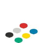 Pizzato - 6 verrines pour bouton affleurant sans marquage, couleurs : noir, blanc, rouge,