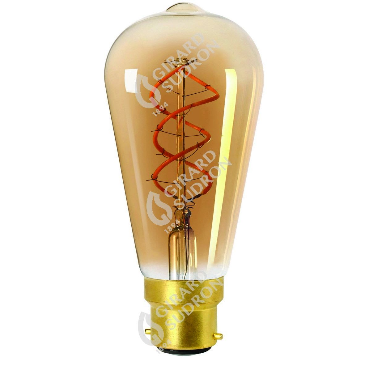 Girard Sudron - Edison Filament LED TWISTED 4W B22 2000k 200Lm Dim. Amb