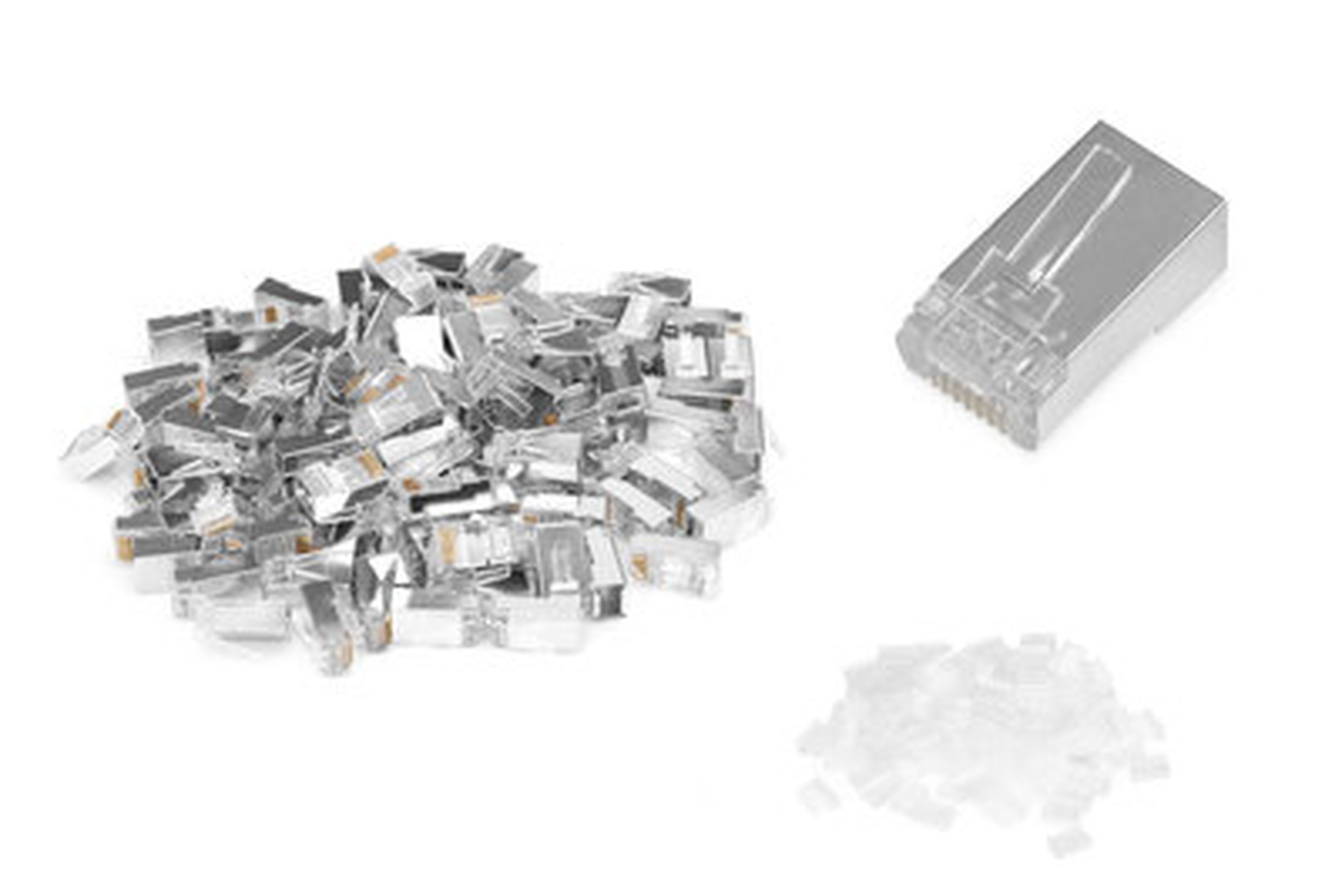 Assmann Electronic - Connecteur modulaire CAT6 x100, 8P8C, non blindé pour câble rond, en 2 parties