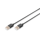 Assmann Electronic - Câble de connexion USB 2.0, type A mâle/mâle 1m, conforme USB 2.0, noir