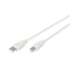 Assmann Electronic - Câble de connexion USB, type A - B mâle/ mâle, 1.8m, compatible USB 2.0, beige