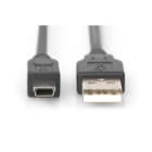 Assmann Electronic - Câble de connexion USB 2.0, type A - mini B 5pin MM 1.0m, conforme USB 2.0, noir