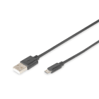 Assmann Electronic - Câble de connexion USB, type A - micro B MM, 1.8m, compatible USB 2.0, noir