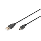 Assmann Electronic - Câble USB 2.0, type A - mini B (5pin) MM, 3.0m, conforme USB 2.0, noir