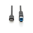 Assmann Electronic - Câble connexion USB 3.0  Type-C, type C vers B M/M, 1.8m, 3A, 5GB, noir
