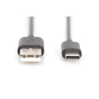 Assmann Electronic - Câble connexion USB 2.0, Type-C, type C vers A MM 1m, 3A, 480MB, noir