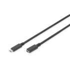 Assmann Electronic - Câble d'extension USB C-C M/F, 1.5m Gen2 5A 10GB V3.1 CE noir
