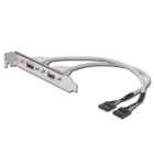 Assmann Electronic - Equerre 2xUSB A - 2x5pin IDC F/F 0.25m compatible USB 2.0 beige