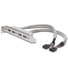 Assmann Electronic - USB Slot Bracket cable, 4x type A-2x10pin IDC F-F, 0.25m, USB 2.0 compatibel, be