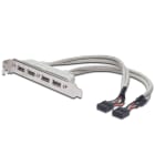 Assmann Electronic - Equerre 4xUSB A - 2x10pin IDC F/F 0.25m compatible USB 2.0 beige