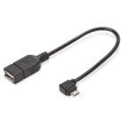 Assmann Electronic - Adaptateur USB2 OTG micro B M - A F 0.15m conforme USB2 angle droit noir